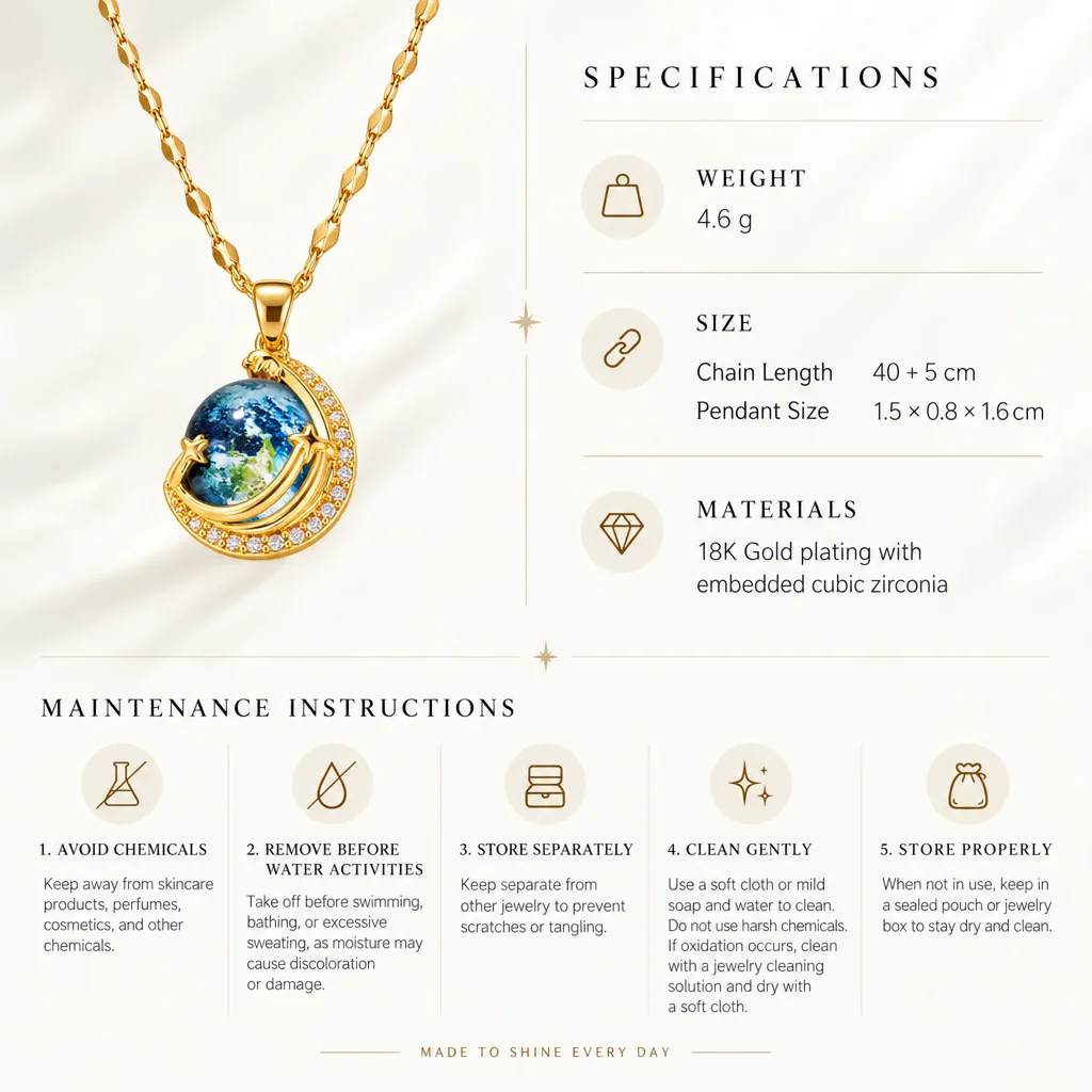 The Earth Pendant specifications
