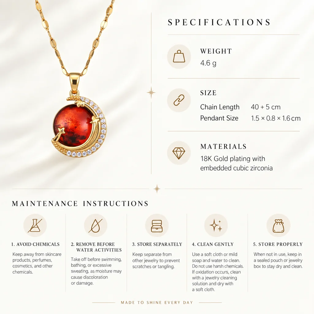 The Mars Pendant specifications