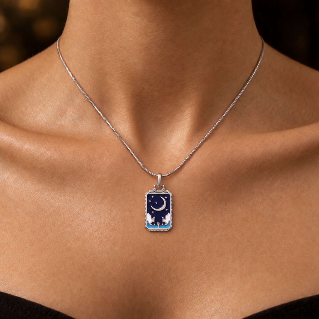 The Night Fox Card — Silver worn